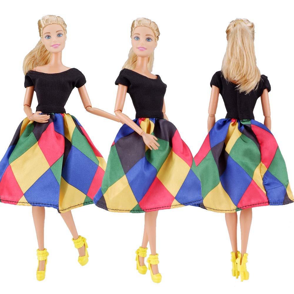 E-TING 3 Sets Doll Clothes Chiffon Skirt Jumpsuits Office Style Wears Dress for 11.5 Inches Girl Dolls