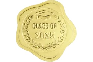 DDLP 240pcs Graduation Stickers Class of 2025 Envelope Seals Gold Wax Seal Like Stickers for Graduation Announcements Invitations Cards