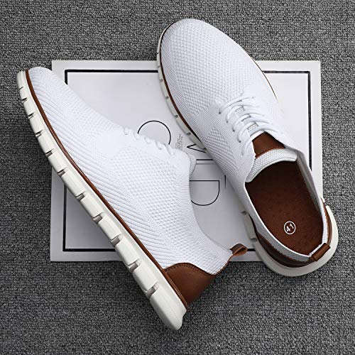 COOJOY Men's Mesh Wingtip Oxford Lace up Fashion Sneaker Lightweight