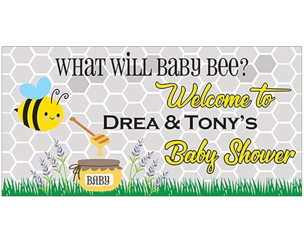 Amazon Com What Will Baby Bee Personalized Baby Shower Banner