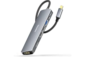 UANTIN USB C Hub 7 in 1 Multiport Adapter with 4K HDMI Dongle, 100W PD, SD/TF Card Reader, 3 USB-A, USBC Docking Station for MacBook Mac Pro/Air, Dell, HP, ASUS, Acer and Other Type C Laptops