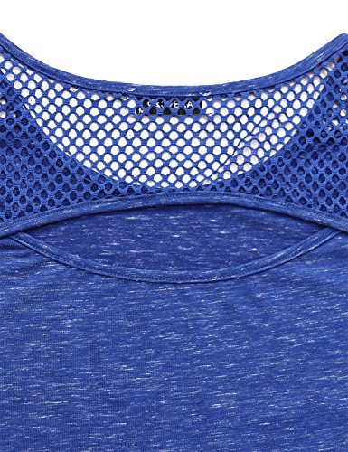 AxByCzD Gym Tops for Women,Athletic Race Cycling Walking Active Wear Tanks Modest Solid Loose Fitting Yoga Blouses Cutout Dry Fit Workout Tank Tops Scoop Neck Sleeveless Exercise Clothes Blue Large