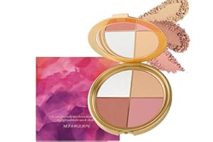 LMOY Eye & Cheek Palette - Eyeshadow and Highlighter Makeup, Makeup Palettes Contour Kit, Shimmer Glow Face Highlighter Palette for Women Face, Natural Glow Contour Powder, with Detachable Brush
