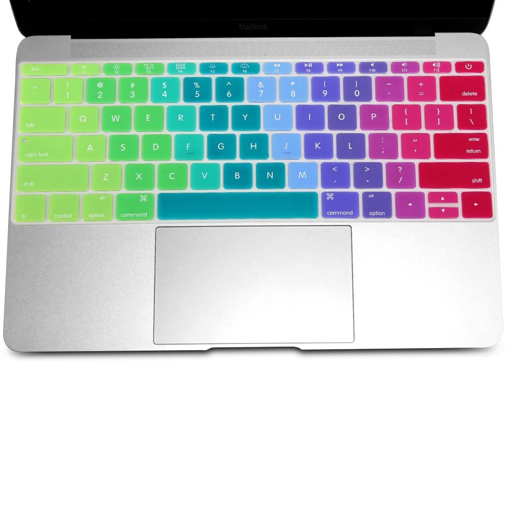 Se7enline Compatible with MacBook 12" with Retina Display A1534 (2015 VERSION) Rainbow Unique Ultra Thin Keyboard Cover Silicone Skin protector (US Layout),Rainbow