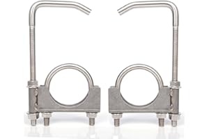 Elifecenter Universal 2 Inch Stainless Exhaust Clamp with Hanger Rod for 2" Exhaust Pipes