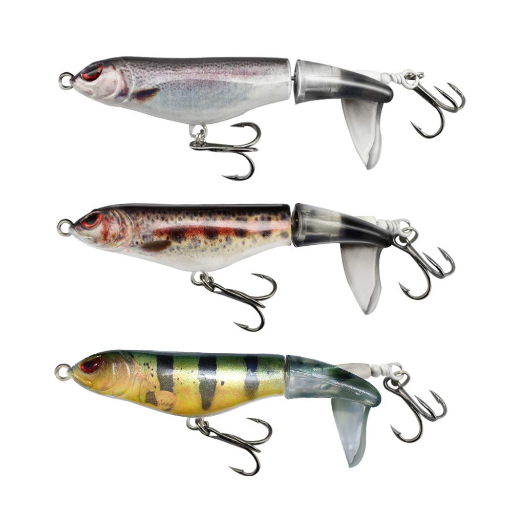 ods lure Fishing Lure Set Fishing Artificial Bait Whopper Plopper Hard Topwater Lure with Rotating Tail Hooks (Kit 2)