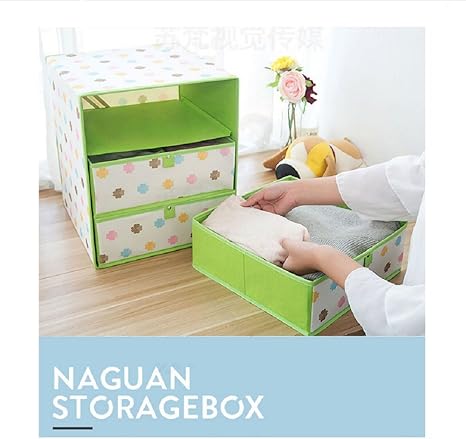 Amazon Sunmach三段式 三つ 引き出し収納ボックス ストレージボックス 雑貨 靴下 下着 書類 本 仕切りケース 便利 三段収納箱 オックスフォード布 丈夫 簡単組み立て 折り畳み可能 収納用品 オンライン通販