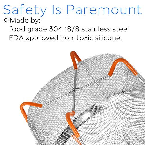 Bastwe Steamer Basket for Instant Pot Accessories 6.5 QT, 304 18/8 Stainless Steel Egg Basket Mesh Strainer with Silicone Handle, Fits for 5/6/8 QT Instant Pot or Other Pressure Cooker - Thumbnail 2