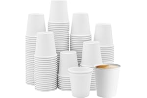 100 Pcs 50ml White Paper Tasting Cups, Mini Disposable Sample Food Cup, Compostable & Biodegradable Eco Friendly Cup