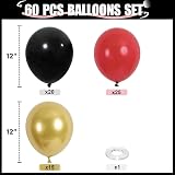 HILAVO Red Black Gold Balloons 60Pcs 12 Inch Party Decorations view 2