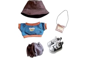 CALEMBOU Plush Doll Clothes Set, Cute Kpop Doll Clothes for 20cm/8 inch Soft Dolls Stuffed Animals (D-5pcs)