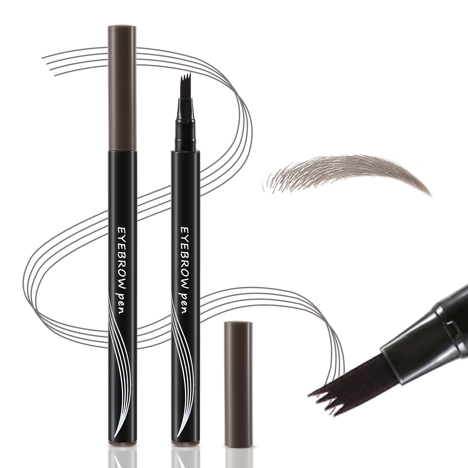 Boobeen Waterproof Eyebrow Pen - Micro Tip Pencil, Creates Natural 3D Eyebrow Hair, Long Lasting