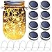 Yitee Mason Jar Solar Lantern Lights, 8 Pack 30 LED Bulbs Fairy Star Firefly Solar Lids Jar Lights,8 Hangers Included(No Jars),for Patio Garden Mason Jar Lanterns Table Wedding Decorations Lights primary