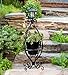 Outdoor Wrought Iron Solar Metal Plant Stand with Traditional Style Lantern Light 17.75 Dia. x 39.75 Hthumb 2