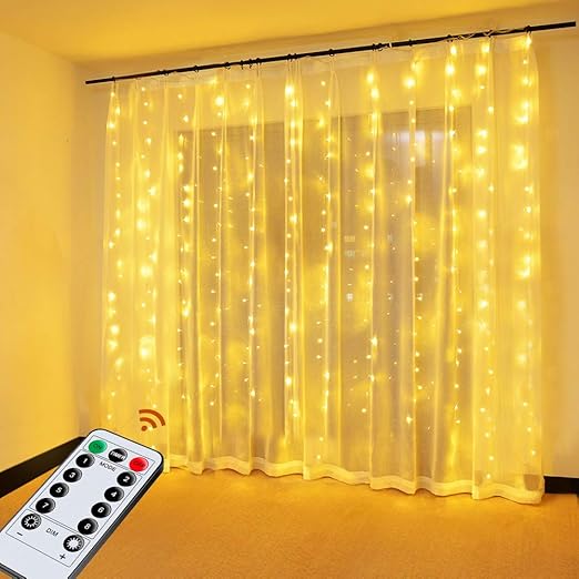 cortina de luces omeril cortina led con usb 8 modos 3 3 m 300 led cadena de luces impermeable ip65 y control remoto luces navidad para interior