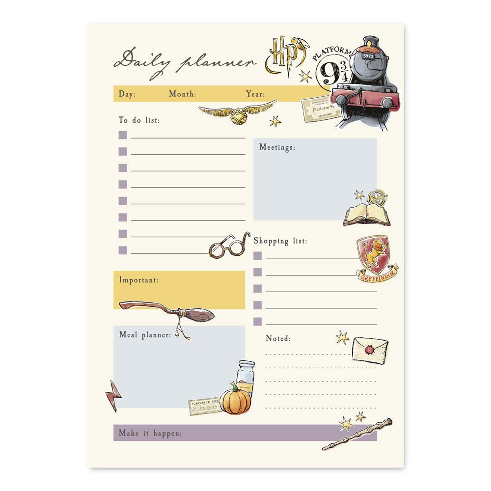 Grupo Erik Daily Planner A5 - Harry Potter Stationery | Weekly Planner Family, Desk Calendar, 54 Tear Off Pages Notepad | Harry Potter Gifts Under 5 Pounds