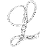 PATIKIL Letter Brooch Pins, Initial Rhinestone Broaches Metal Crystal Alphabet Lapel Pin for Women Jewelry Gift Suit