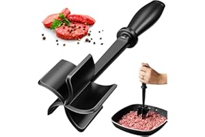 Professional Heat Resistant Nylon Meat Chopper and Potato Masher, BENIFILE Ground Beef & Turkey Safe for Non-Stick Cookware, 