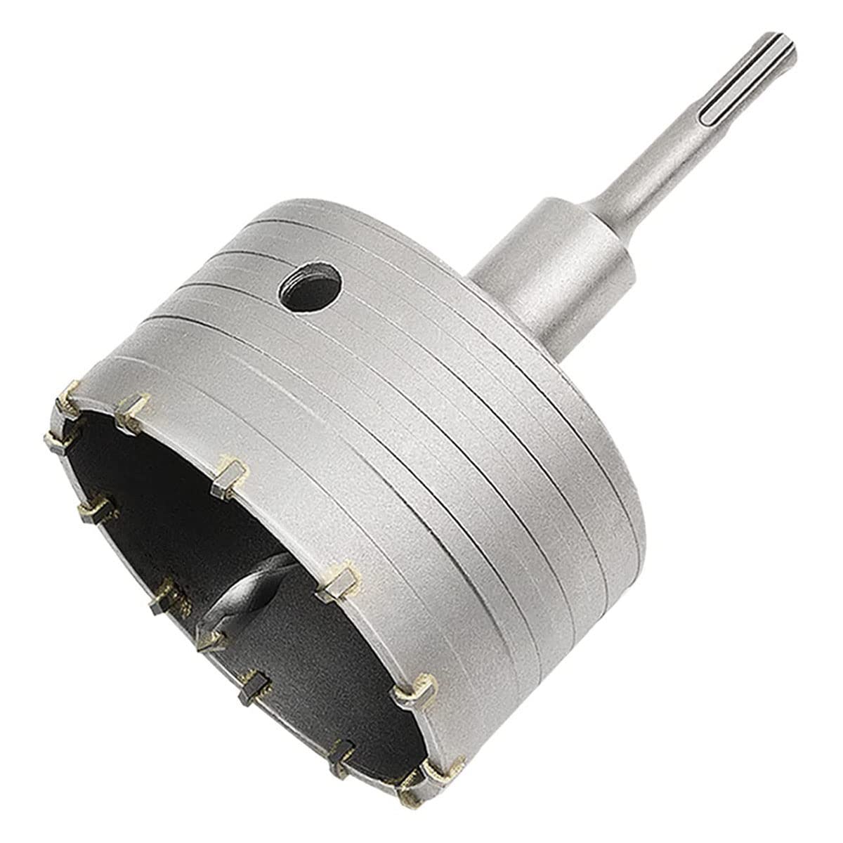 Meccion Carbide Hole Saw Drill Bit, Tungsten Tips Hollow Hole Cutter for Brick, Concrete, Cement Stone Wall (110mm+110mm SDS Plus Adapter)