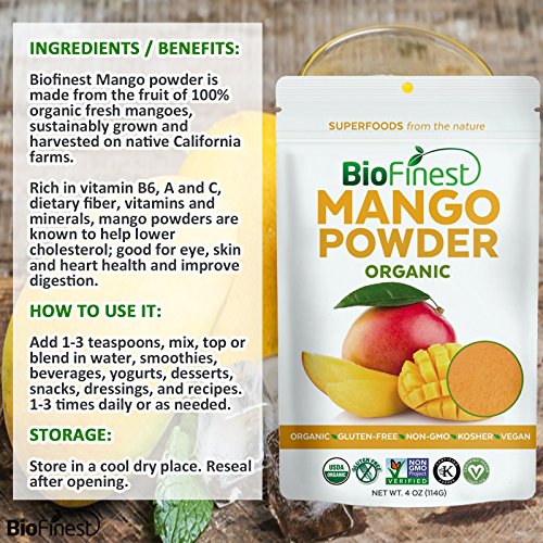 image for Biofinest Mango Powder - 100% Pure Freeze-Dried Antioxidants Superfood