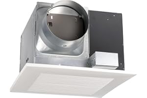 Panasonic WhisperCeiling Bathroom Exhaust Fan, 290 CFM, FV-30VQ3 B00084ZQA2 Panasonic Installation Kit for In-line Fans & ERVs, 6" Duct Single Inlet with Grille, FV-NLF06G