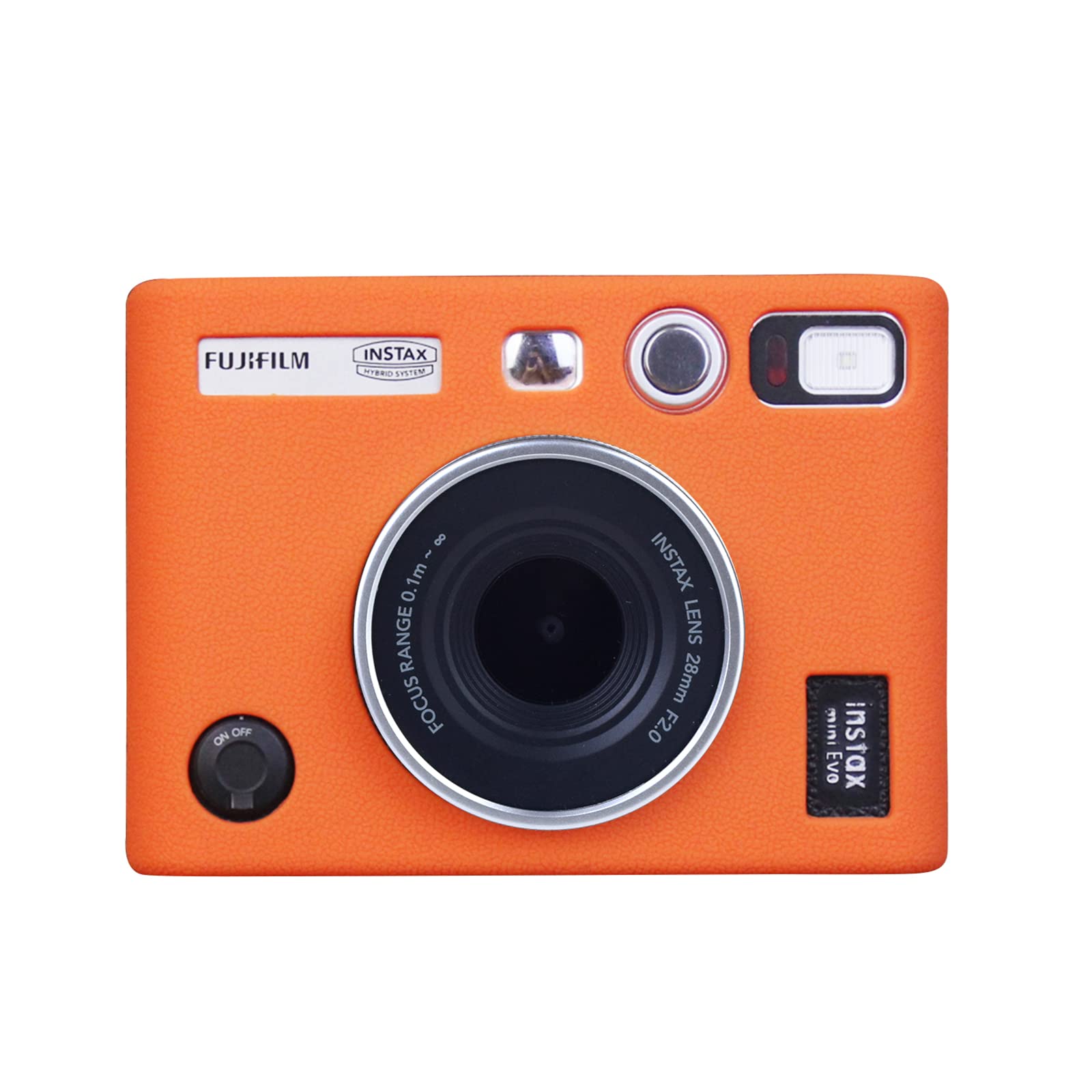 MUZIRI KINOKOO Mini EVO Case Silicone Protective Case - Light Weight Soft Rubber Easy Carrying Case - Compatible for Fuji Instax Mini EVO Instant Camera - Orange