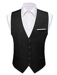 Barry.Wang Mens Black Vest Formal/Leisure V-neck