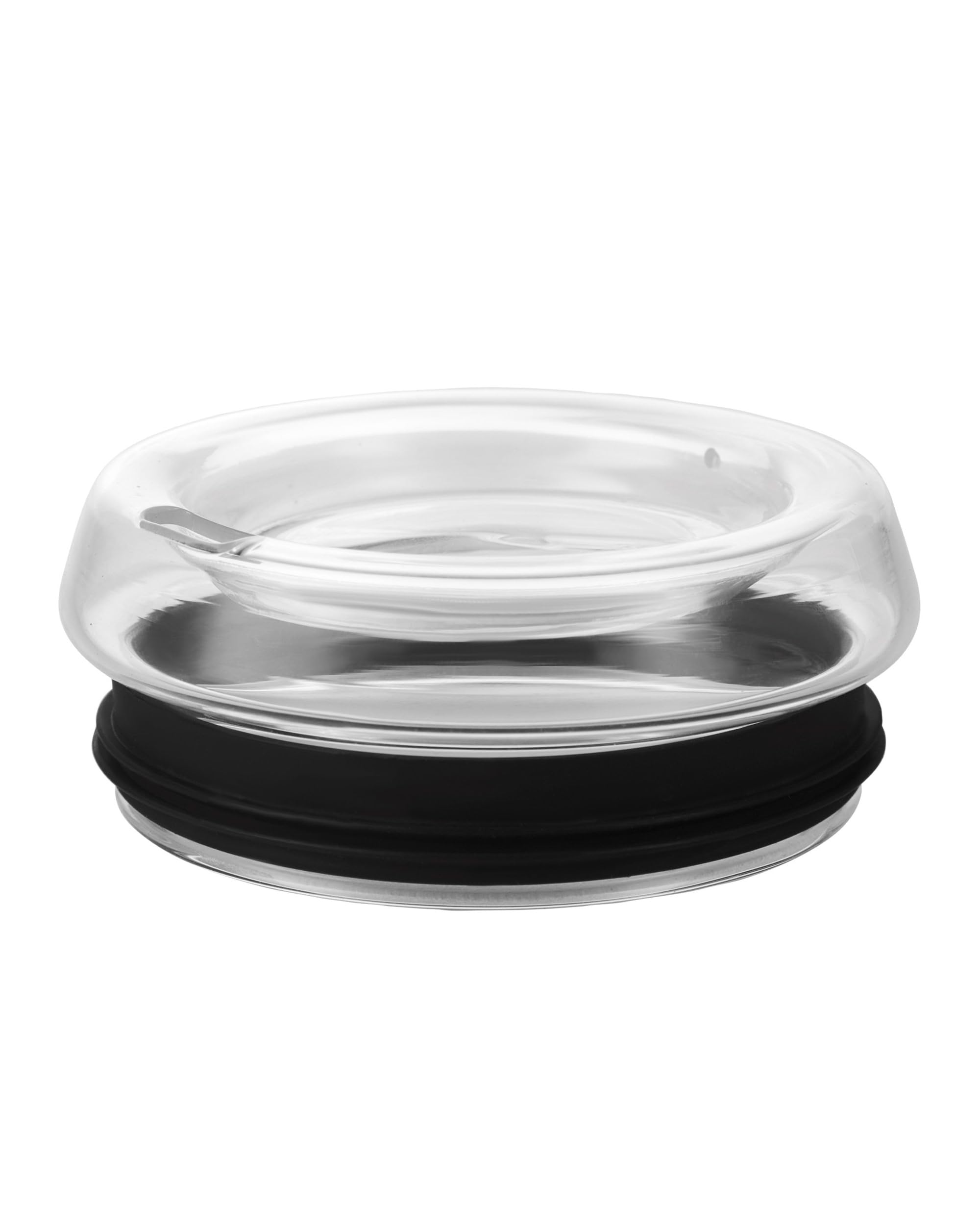 ecoBrew All Glass Lid - Replacement for ecoBrew Double Wall Glass Cups, Fits 16oz & 12oz Glass Travel Mugs (Black)