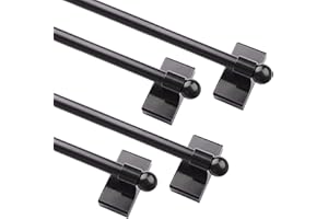 CGBAIEE Multi functional hanging pole，Magnetic Curtain Rods for Metal Doors，No tools required,Multi-Use Adjustable Appliance for Windows Iron Steel Places，16-28 Inch，4 Pack,Black