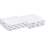 Amazon Basics 100% Cotton Terry Kitchen Dish Cloths, Popcorn Texture - 8-Pack, White