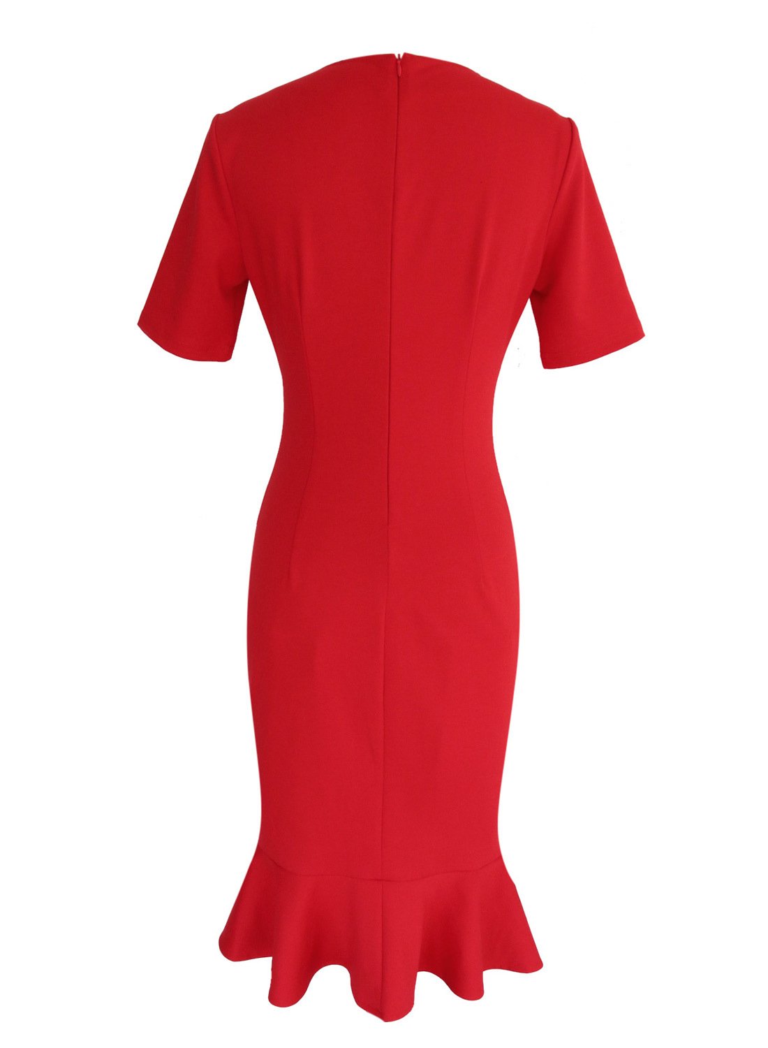 VfEmage Womens Elegant Vintage Cocktail Party Mermaid Midi MidCalf Dress 8923 RED S