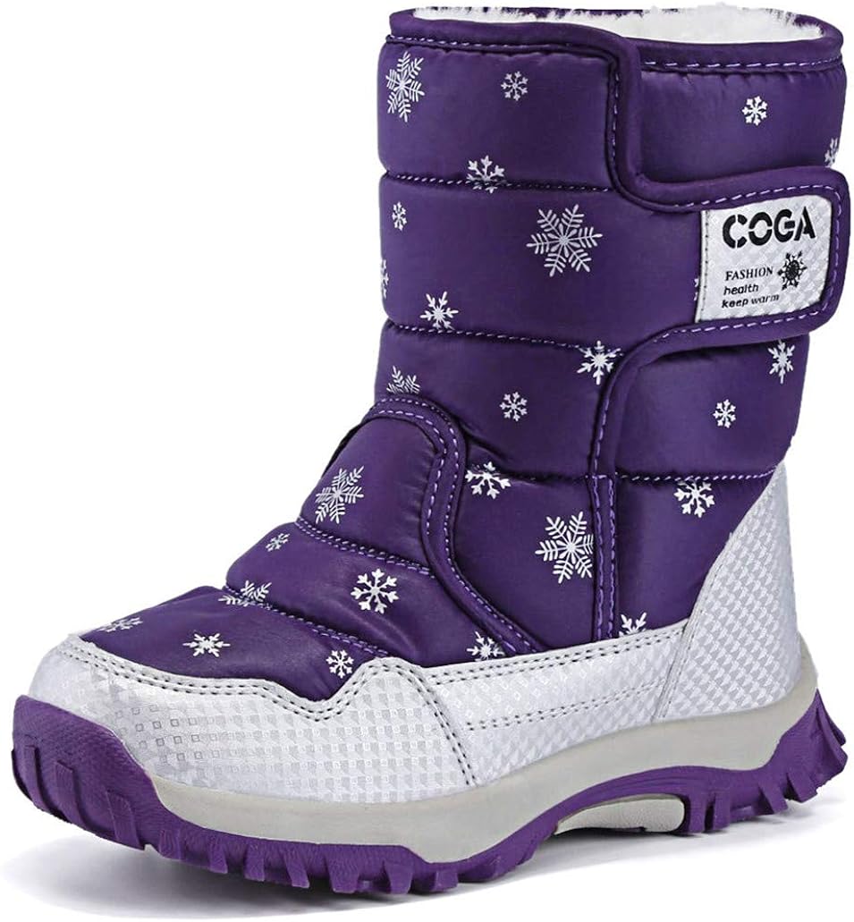 DADAWEN Girls Boys Snow Boots Winter Outdoor Waterproof Slip Resistant Cold Weather Shoes (Toddler/Little Kid/Big Kid): Shoes