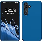 kwmobile Case Compatible with Samsung Galaxy S25 Case - Soft TPU Silicone Cover for Samsung S25 Case - Non-Slip Drop Protection - Blue Reef