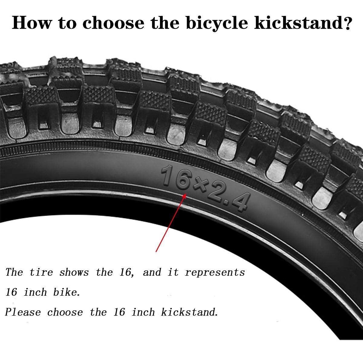 SEISSO Bike Kickstand for Kids Bike, Universal Rear Side Bicycle Kick Stand, Premium Steel with Pad, Replacement Child Kickstand