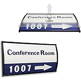 SINKAA Office Sign Holder for Door - Curved Mount Name Plate Holder Frame Display 8 x 4 Inches Set of 2 Sturdy Aluminum with Adhesive Tape, Plastic Film Included