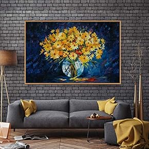 Floating Framed Canvas Wall Art for Living Room, Bedroom Bouquet Canvas Prints for Home Decoration Ready to Hang - 16x24 inches