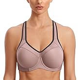 SYROKAN Women's Full Support High Impact Racerback Lightly Lined Underwire Sports Bra