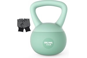 DILANL Soft Kettlebell, Safe Strength Training Kettle bell, Cushioned Impact-Resistant Base and Anti-Slip Grip Weight, Kettlebells Set for Home Workouts and Men/Women/Beginners,With Non-slip Gloves