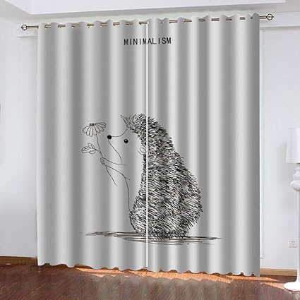 BWBJJ Schlafzimmer Vorhang Blickdicht mit Ösen Gänseblümchenigel