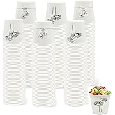 Rainmae 400 Pack 3oz Small Paper Cups, Premium Paper Disposable Cups, Small Bathroom Mouthwash Cups, Cold Beverage Drinking Cup for Party,Picnic, Travel and Event (Floral)