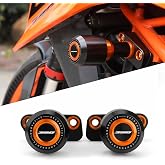Mokiton Motorcycle Frame Sliders Crash Bar Protector Compatible with 390 Duke 2024 2025 2026 | No Cut Kits Engine Fairing Guard Falling Protection duke390 Accessories (Orange)