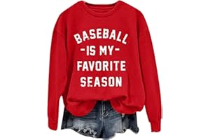 Heevina Women Baseball Mom Sweatshirt Tis The Season Sweatshirts Raising Ballers Printed Baseball Is My Favorite Season