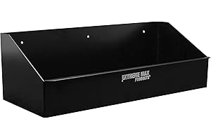 Extreme Max 5001.6165 Wall-Mount Aluminum Aerosol Storage Shelf Organizer for Enclosed Race Trailer, Shop, Garage, Storage - Black