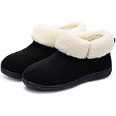 RockDove Women's Closed Back Bootie Slippers with Memory Foam Sherpa Lining Faux Suede Upper Non-Slip Sole Indoor Outdoor
