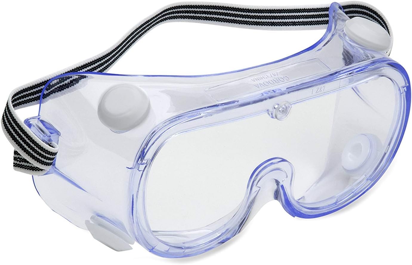 Anti-Fog, Scratch-Resistant, Clear Safety Goggles, Model GI10T, ANSI Z87.1+ Rated, Clear Safety Goggles with Elastic Strap and High-Velocity Impact Protection (10)