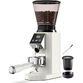 Tuni G1 Conical Burr Coffee Grinder, 48 Grind Settings, Ivory | Stainless Steel Anti-static Burr Mill, Precision Electric Timer and LED Touchscreen for Espresso/Drip/Cold Brew/French Press