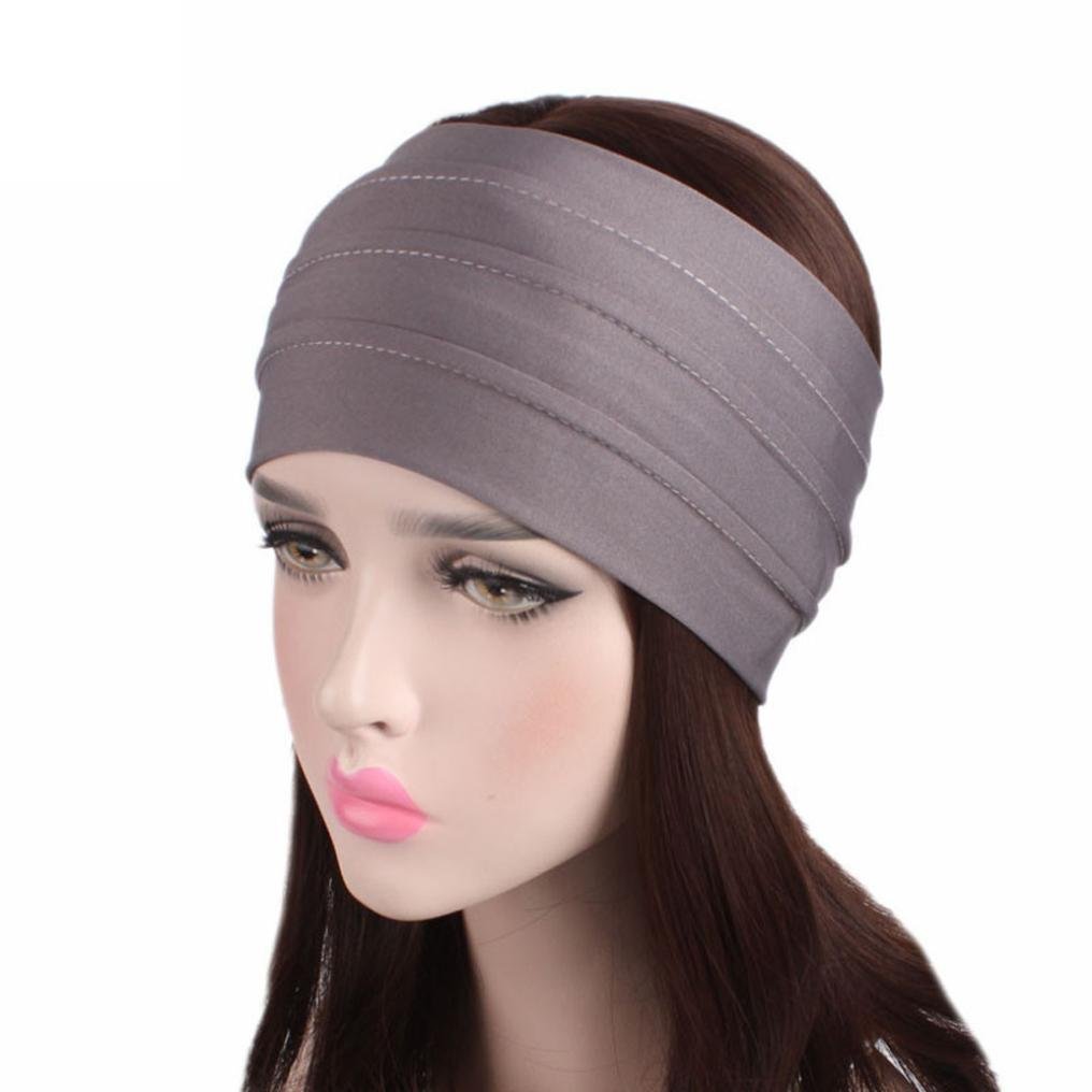 返品不可 B077n7txcz グレー ゴムレディースメンズターバンヘッドラップヘッドバンドツイストヘアバンドスポーツヨガ Tm Ama ヘッド バンド Ghasemitarkhis Ir
