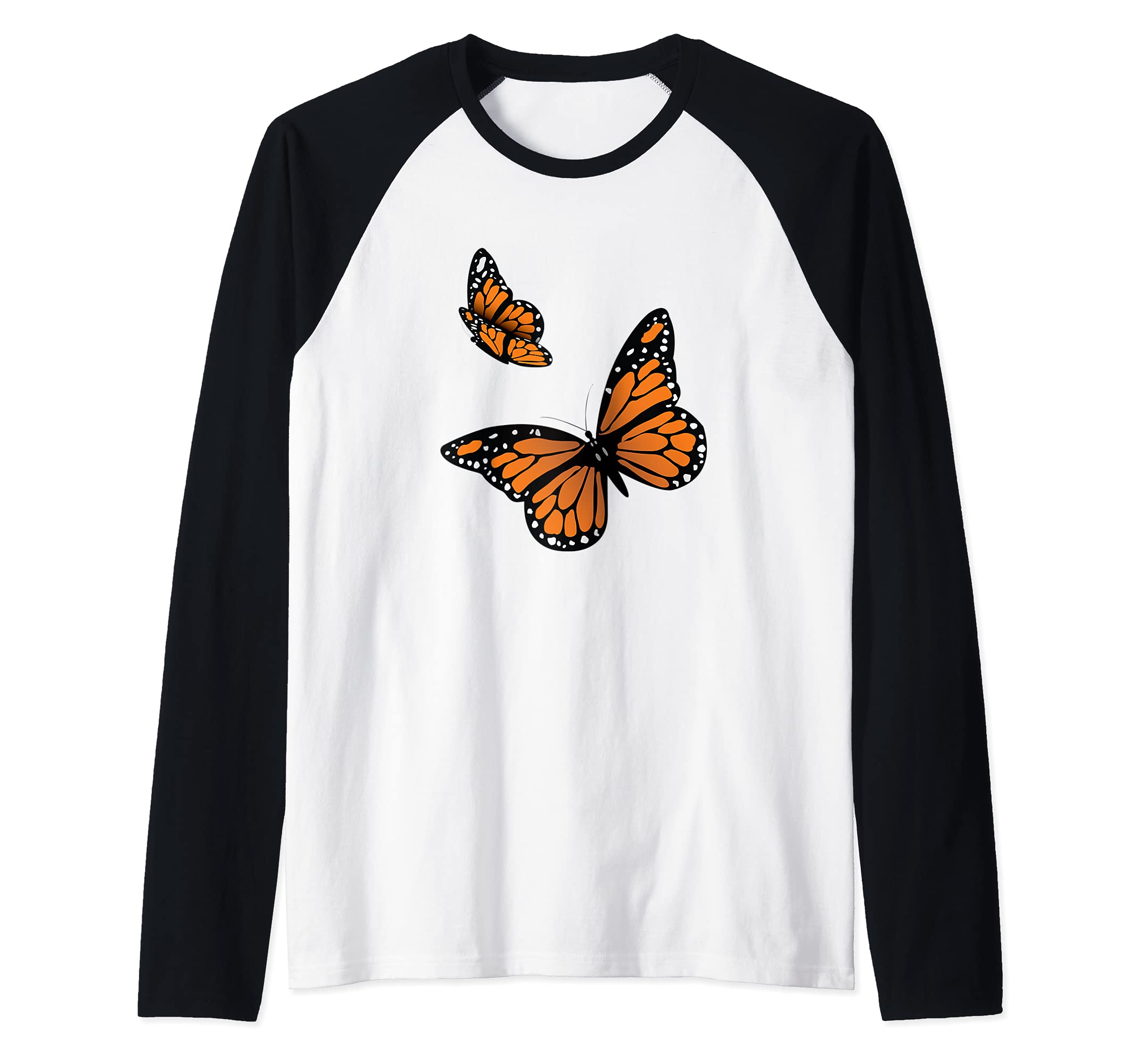 Monarch Butterfly Pair Of Monarch Butterflies Raglan Baseball Tee