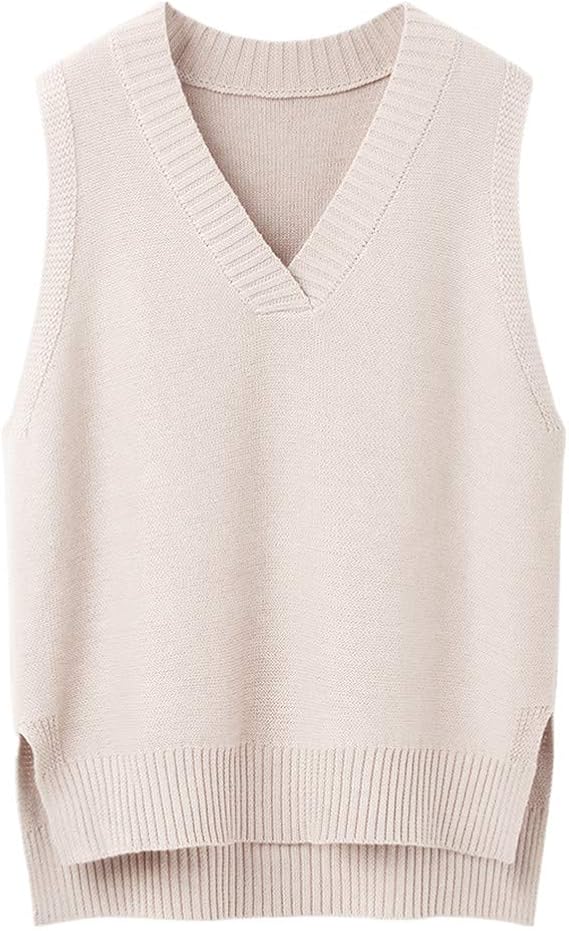 Sleeveless knitted vest for women in spring and Autumn Amazon.co.uk