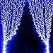LIGHTESS 300 LED Christmas String Fairy Outdoor or Indoor Curtain Lights Remote Control (Blue)
